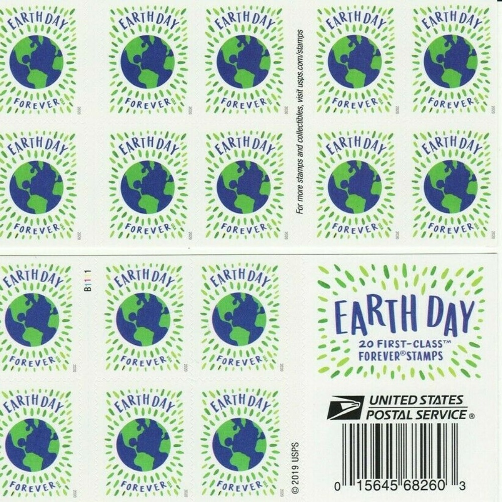 5459, Earth Day Booklet Pane of 20  uncirculated